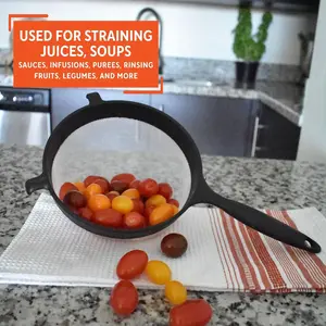 Plastic Strainer, Black, 6-Inch,1 Count (Pack of 1)