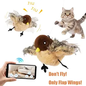 Potaroma Cat Toy Rechargeable Flapping Bird, Lifelike Chirp Tweet, Touch Activated, Catnip Kicker Toy, 4.0 Inches, DON’T FLY Safe, Interactive for All Cat Breeds & Pet Presents