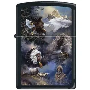 Zippo Blaylock Spirit of the West Black Matte Lighter Made in USA with Lifetime Warranty Eco-Friendly Packaging
