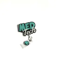 Med Tech Badge Reel, Retractable Swivel Alligator Clip, 2”