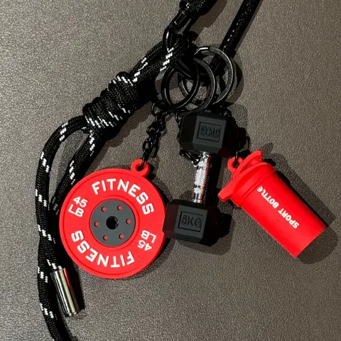 Christmas Detachable Dumbbell & Barbell Keychain Set, Gym Keychain, Perfect Gift for Fitness Enthusiasts, DIY Bag Accessories, 5 Styles Available