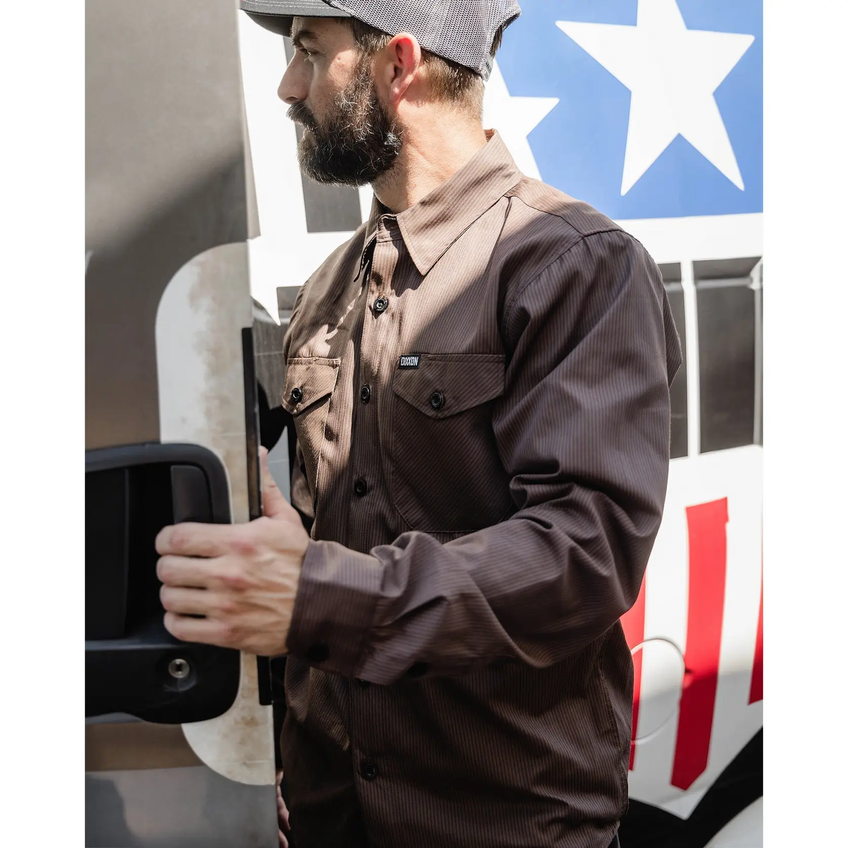 WorkForce Long Sleeve Work Shirt - Brown & Black