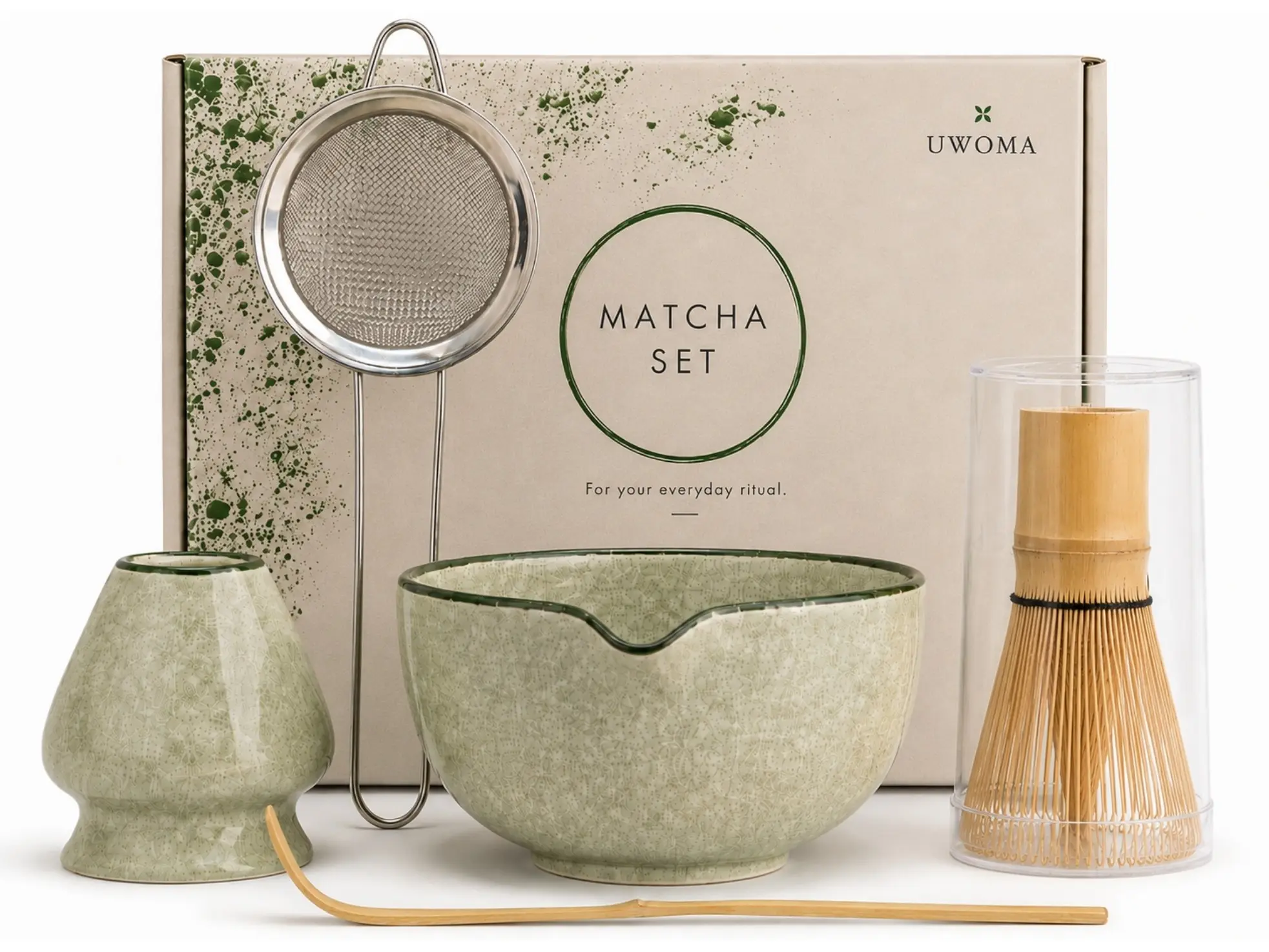 UWOMA Matcha Set, Traditional Japanese Matcha Kit, 5-pcs Set