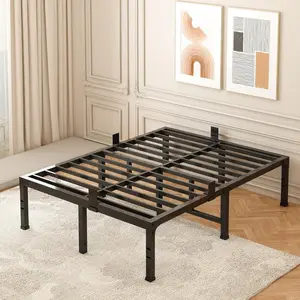 Bed Frame 18 inch Heavy Duty Metal Platform Bed Frame  Size Support Up to 3500 lbs,No Box Spring Needed/No Shaking/Steel Slat Support/Noise Free/Easy Assembly
