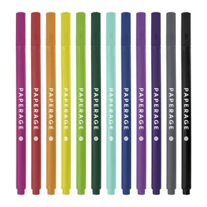 PAPERAGE Felt Tip Pens, 12 Pack, Fine Point Pens for Journaling, Notebooks, Planners, Calendars & Drawing