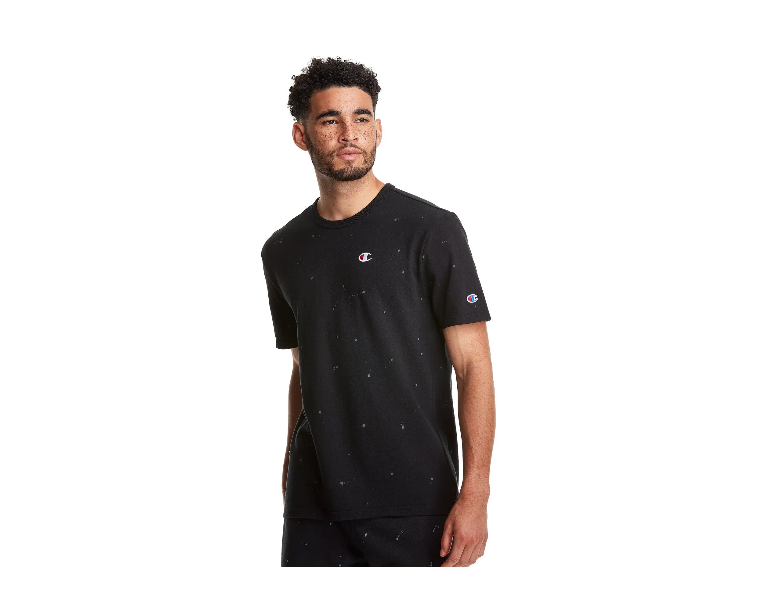 Champion C Life Heritage Paint Splatter Tee in Black | Crewneck