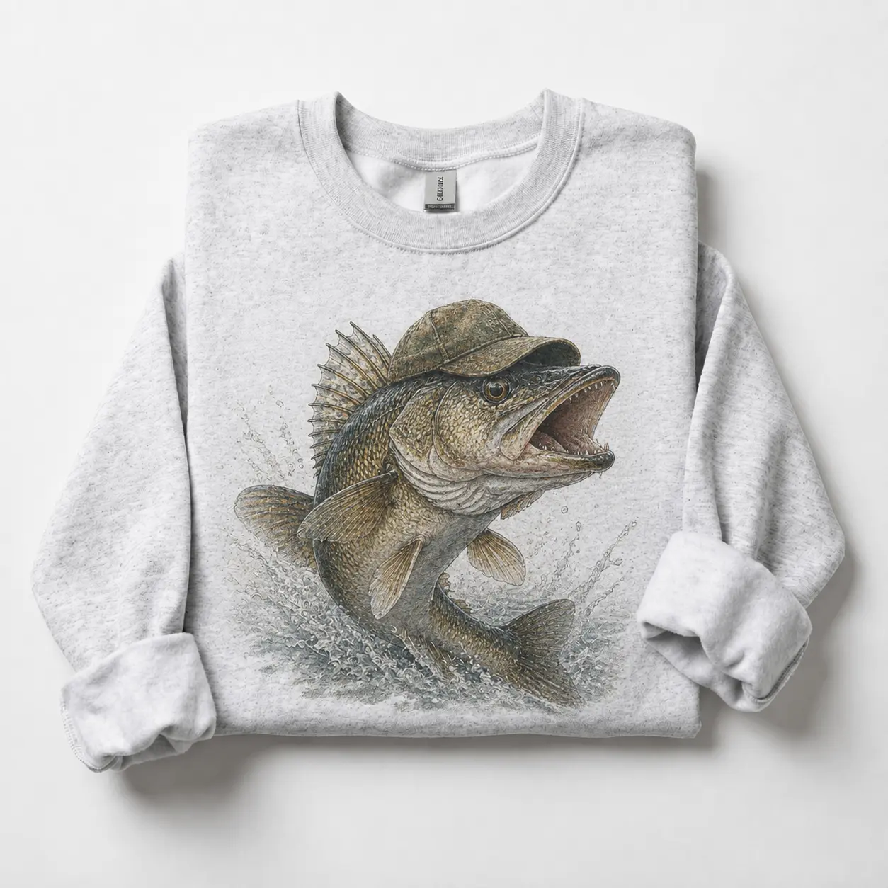 Vintage Walleye Fish Lake Life Sweatshirt - Funny Angler Outdoor Crewneck Pullover for Men Women