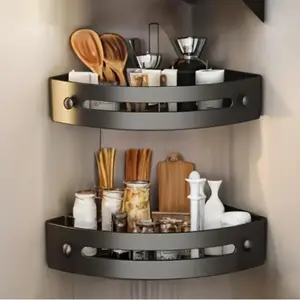 2 Layer Bathroom Triangle Shelf, No Drilling Storage Rack, Toilet Bathroom Organizer, Towel Holder, Space Saving Bath Accessory, Bathroom Accessories, Bathroom Organizer Supplies