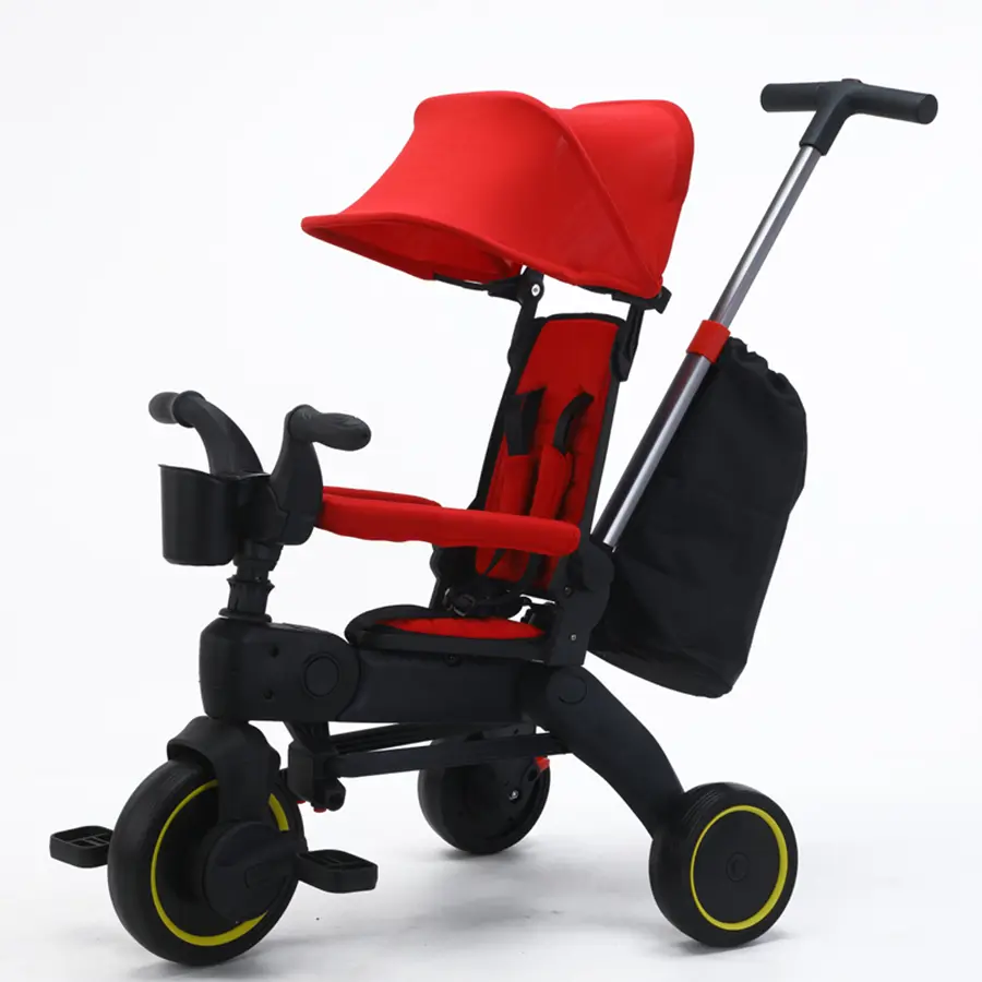 Toddler Tricycle Pushchair - Strollers for Kids, with Storage Bag, Multifunctional Tricycle for Baby, with Removable Push Handle &  Removable and Adjustable Canopy, Suitable for Outdoors
