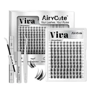 Viva | AiryCute MangaMagic Collection Upgrade U Lashes with Ultra-Dense, Waterproof, Long-Lasting Lashes | Fairy | Fashion Wet Look | Beginner-Friendly DIY Lashes for a Flawless, Voluminous Look | Trendy & Must-Have Clusters #SummerVibes
