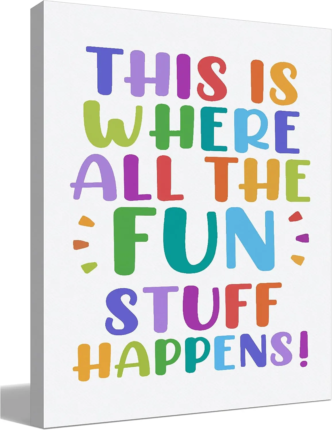 This is Where All The Fun Stuff Happens Inspirational Canvas Wall Art Prints Decor for Office Home Nursery Play Room Kids Room,Fun Themed Paintings Art Decor Teen Boys Girls Kids Gifts SHJY-00587