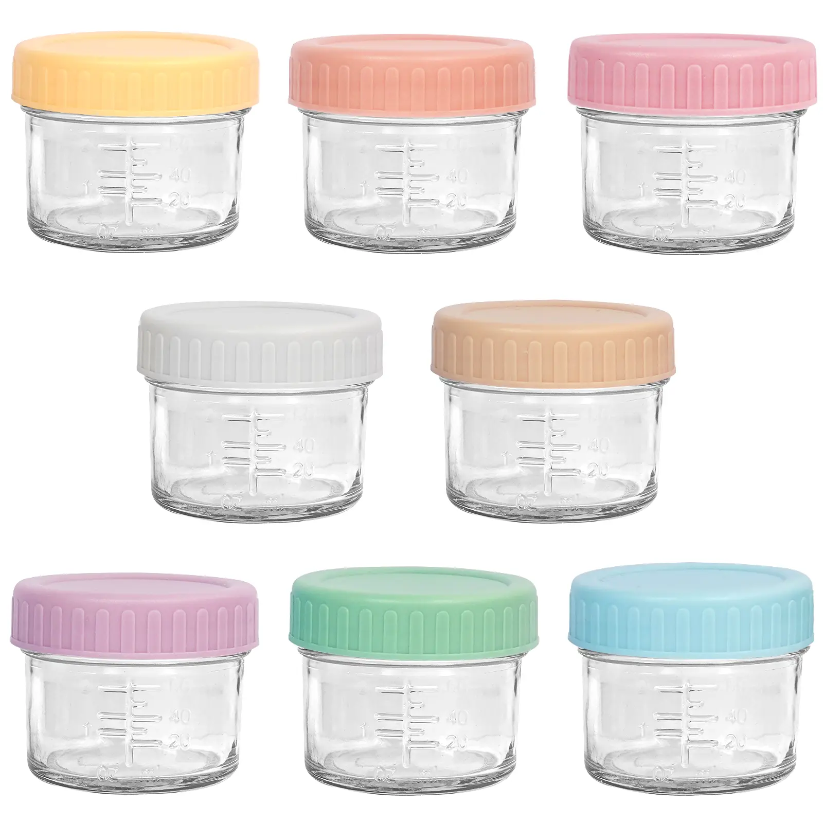Cute Small Glass Jars Set with Lids, 3oz Glass Meal Prep Containers ...