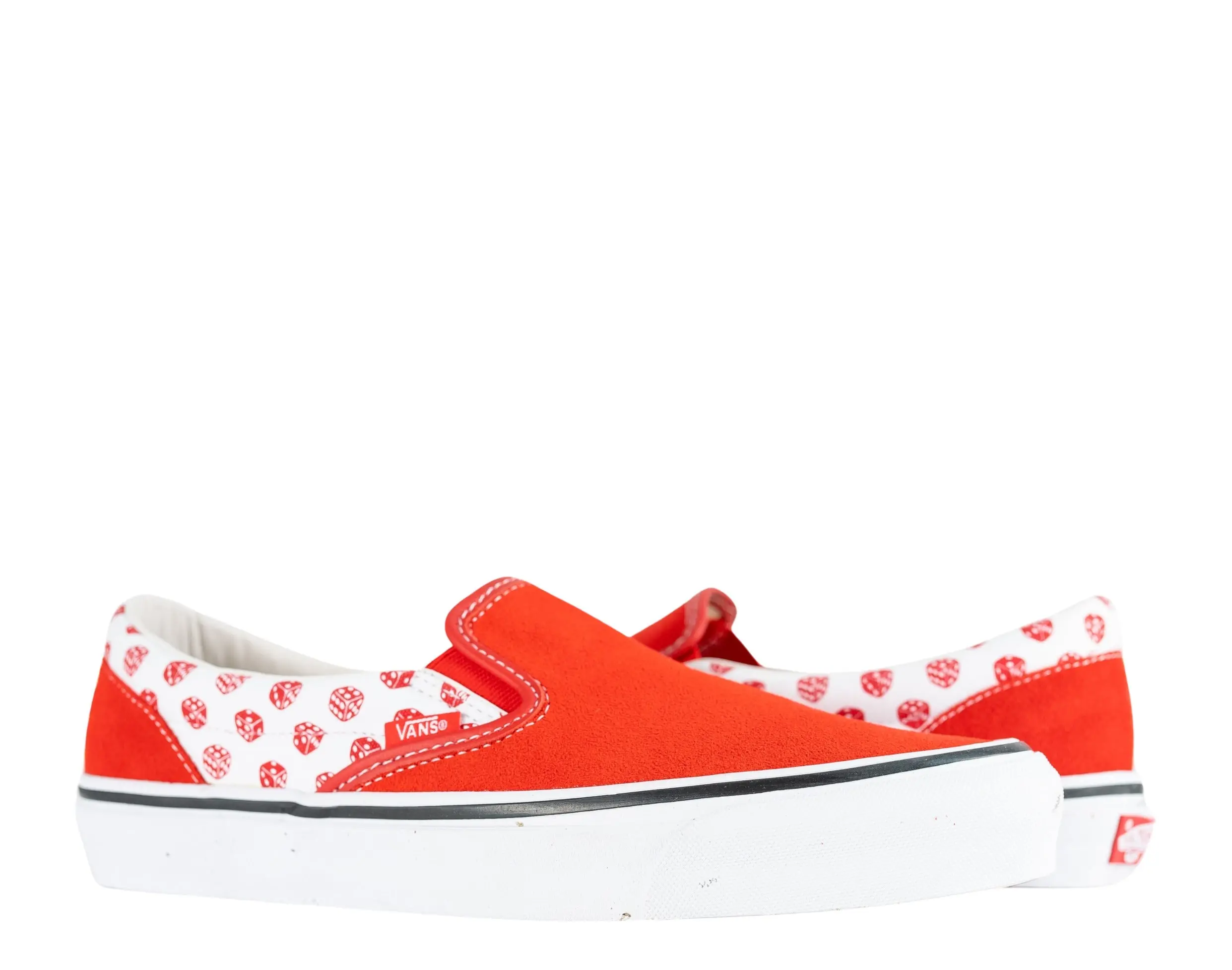 Vans x Bodega OG Classic Slip-On LX Dice High Stakes Sneaker in Racing Red/True White | Low-Top