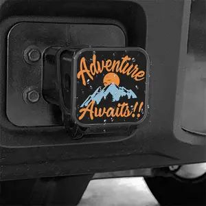 Adventure Awaits Hitch Cover for 2 Inch Receivers - Trailer Hitch Cover Tube Plug Insert Cap, Compatible with Pickup, SUV, Jeep, Cars, Trucks, RV & More Exterior Accessories