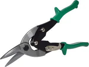 Heavy Duty Offset Straight and Right-Cut Aviation Tin Snips Metal Cutter, 10 Inch Overall Length with Comfort Grip Handle by EX ELECTRONIX EXPRESS