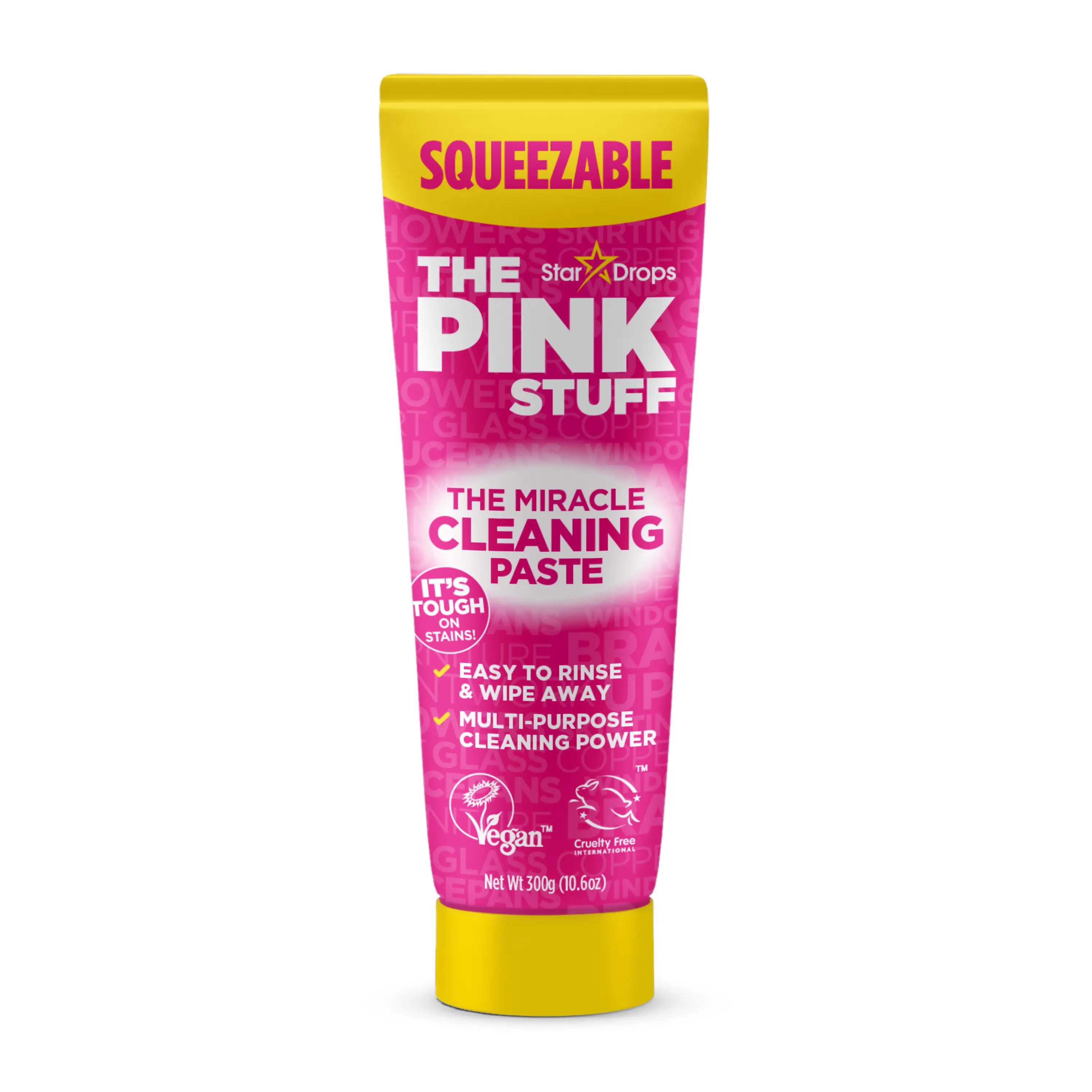 The Pink Stuff Squeezable Paste 300g | Multi-Purpose Cleaning Paste for Tough Messes with Easy Squeeze Application The Pink Stuff Squeezable Paste 300g | Multi-Purpose Cleaning Paste for Tough Messes with Easy Squeeze Application