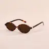 Vintage Oval Frame Tinted Lens Sunglasses, UV400 Beach Shades, Fashion Eyewear, Casual Stylish Glasses for Women & Men, Modern Lightweight Eye Accessory for Everyday Use & Outdoor Activities, Ideal Girlfriend Gift