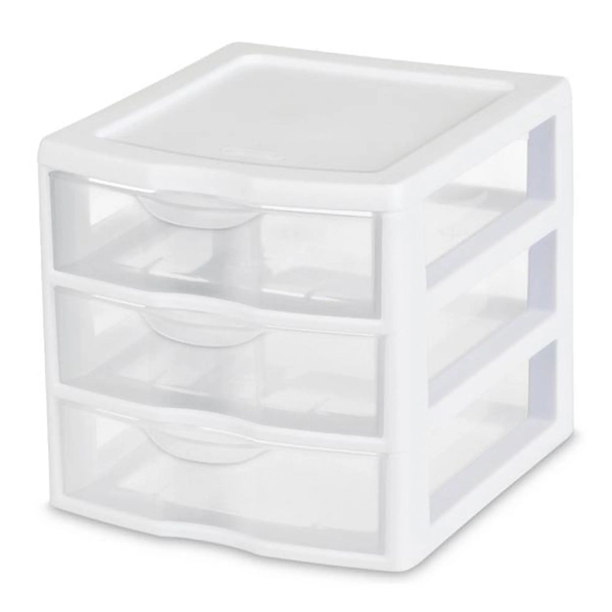 Sterilite ClearView Plastic Small 3 Drawer Desktop Storage Unit, White, 18 Pack Sterilite ClearView Plastic Small 3 Drawer Desktop Storage Unit, White, 18 Pack