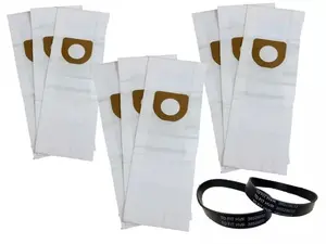 Hoover Y and Z-Micro Filtration Bag, 9 Bags Treated with Ultra-Fresh for Models 4010100Y, 902481001, AH10165, 902419001, AH10040, 4010100Z and 4010075Z plus 2 belts (Style 160) Part# 38528-033 belts