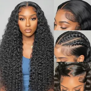 [30 inch only $120]30 32 Inch 13x6 13x4 Deep Wave Lace Front Wigs 180% Density Human Hair Pre Plucked Deep Curly Lace Frontal Wig With Baby Hair Brazilian Virgin Human Hair Wigs For Women 100% Unprocessed Natural Color