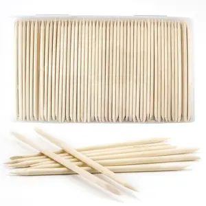 180PCS Orange Sticks for Nails in a Case - 4.5 inch Double Sided Wooden Cuticle Pusher Sticks for Nail Art, Manicure & Pedicure - Wood Sticks for Waxing