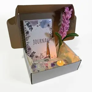 ⁠Fingerprint Minimalist Desk Journaling Kit - Aesthetic Agenda, Bookmark & Pencil Gift Set⁠