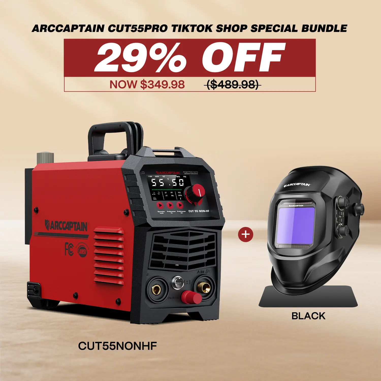 CUT55NonHF + Large Screen Welding Helmet