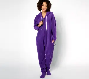 Forever Lazy Fleece Unisex Onesie with Pocket, Hood & Removable Feet
