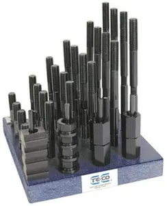 TE-CO T-Nut & Stud Kits, Stud Thread Sizes: M12x1.75, T-Slot Size (mm): 14.00, T-Slot Nut Width (mm): 22.00, Number of Pieces: 38, Stud Lengths (mm): 110.00, 140.00, 150.00, 175.00, 200.00, 80.00 68204