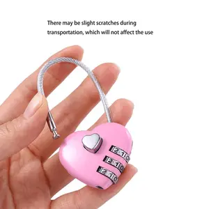 Heart Shape Password Lock, Mechanical Combination Padlock, Zinc Alloy Material, Couples Lock, Suitable for Gym Bags, Suitcases, Luggage