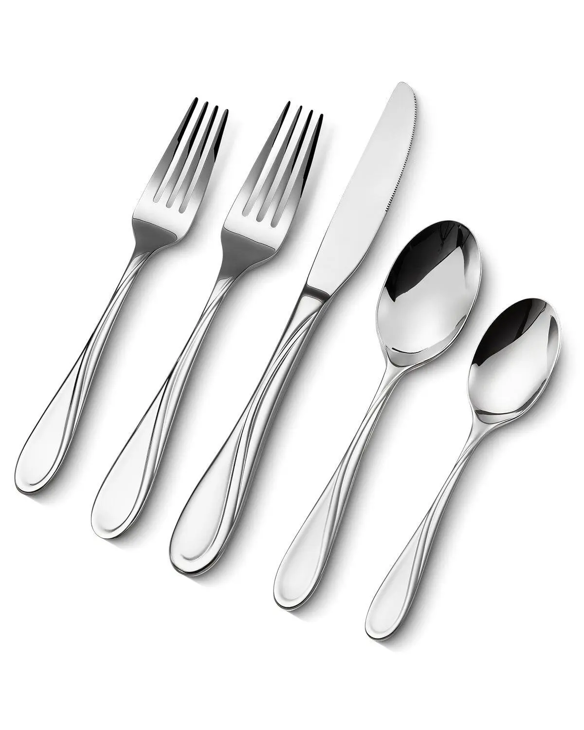 【Summerfinds】VEVOR 30-Piece Silverware Set,  Food-Grade Stainless Steel Flatware Utensils, Mirror Finished Cutlery Set, Dishwasher Safe Eating Tableware for Kitchen Home, Service for 6, Include Knife Fork Spoon