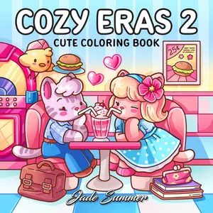 Cozy Eras 2: Cute Coloring Book for Adults and Teens with Charming Characters and Easy-to-Color Nostalgic Scenes for Relaxation (Cozy Coloring Books)