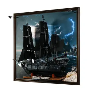 Dustproof Acrylic Display Frame Compatible with  Icons Captain Jack Sparrow's Pirate Ship 10365-No Model