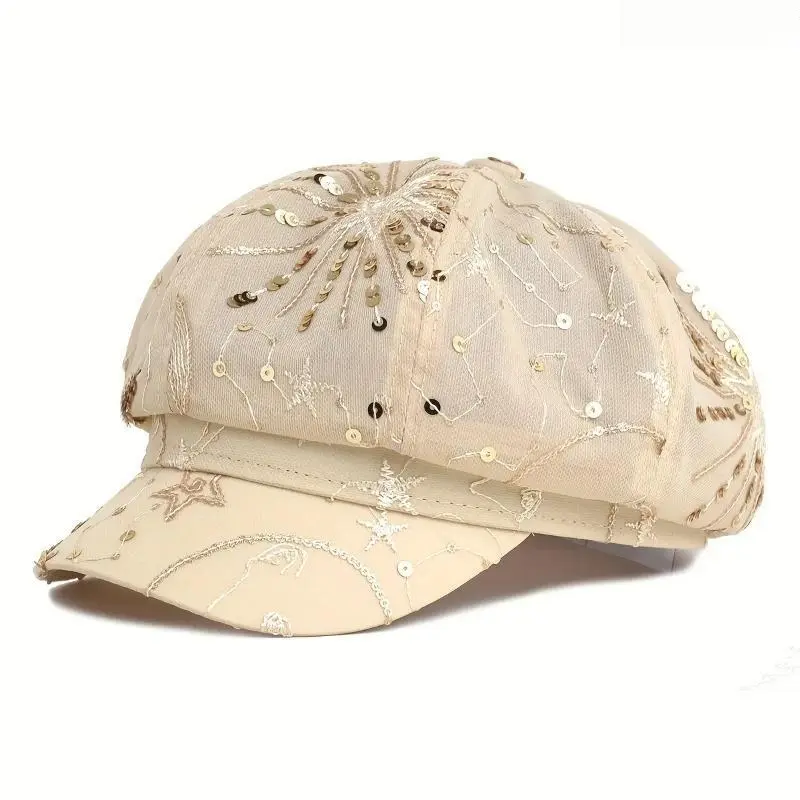 Women's Y2K Mesh Beret Hat, Lightweight Breathable Vintage Painter Cap, Trendy Streetwear Casual Hat for Daily Outdoor Parties Travel