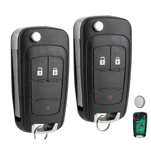 2x Replacement Remote Key Fob with Batteries - 3-Button for Chevrolet Trax, Spark, Camaro, Equinox, Buick, 2010-2018 GMC Terrain, GMC Vehicles