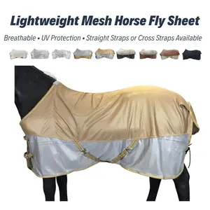 BARN & STABLE Breathable and UV Protective Tear-Resistant Mesh Horse Fly Sheet Comfy Equine Summer Sheet with Removable Web Leg Straps