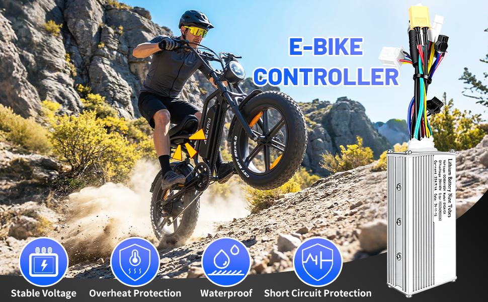 ASKMY E500 Fat Tire Electric Bike Replacement Parts – 20-Inch All-Terrain Fat Tires,  Left & Right Pedal Set, Waterproof and soft Seat, Brake Lever, Electric Throttle Handle Grip