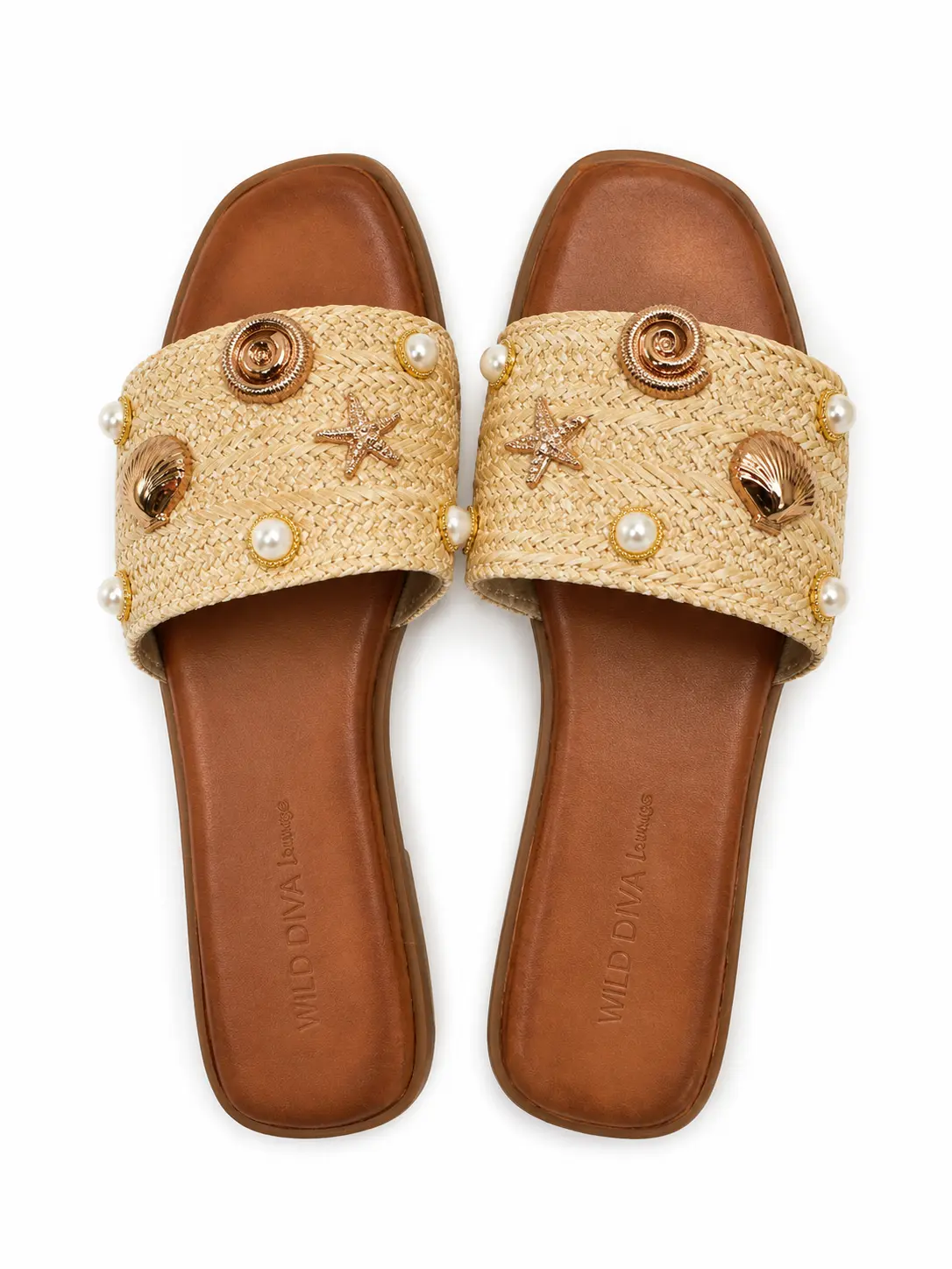 Women's Beach Seashell Slide Sandals | Summer Boho Flat Sandals