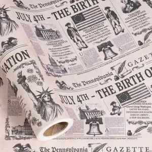 Classic Old Glory Gift Wrap - Durable Paper for Patriotic Party Favors