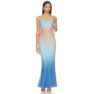 MINKPINK Solstice Ombre Mesh Maxi Dress in Multi Ombre