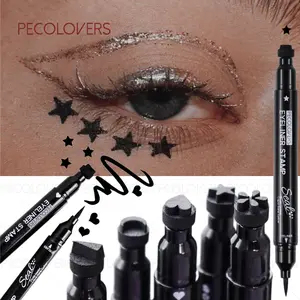 1PC Double-ended Eyeliner - Quick-drying, Waterproof & Long Lasting, Contains Patterns, Charming Eye Makeup, Matte Finish, Daily Use