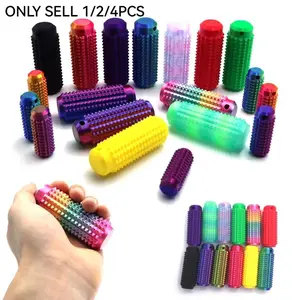 1//2/4 3D Printed Randomly Gradient-Colored Massage Rollers For Stress Relief And Tactile Sensory Tools, Featuring Textured Spikes And Threading Holes, Modular Design For Muscle Relaxation And Stress Relief. (Multi-Color Options)