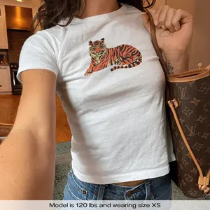 Vintage Retro Tiger 90s Y2k Baby Tee Y2k Shirt Trendy Baby Tee Coquette Baby Tee Aesthetic Baby Tee Shirt Tiger Fan Clemson Auburn Louisiana