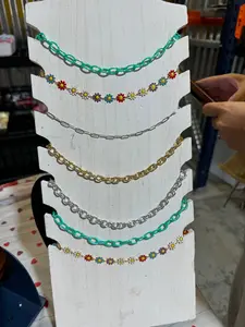 Trucker Hat Bar Hat Chain - Set of Three Necklaces with Various Colors and Designs