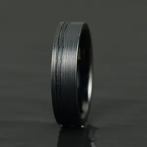 Black Tungsten Women's Wedding Band 4MM