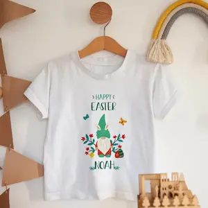 Men's Easter celebration for children, personalized gift for kids' first Easter Graphic T-Shirt - Short Sleeve Crew Neck Regular Fit Casual Wear | Soft & Breathable Fabric, Durable Print, Everyday Comfort, Machine Washable, cute and festive with a playful