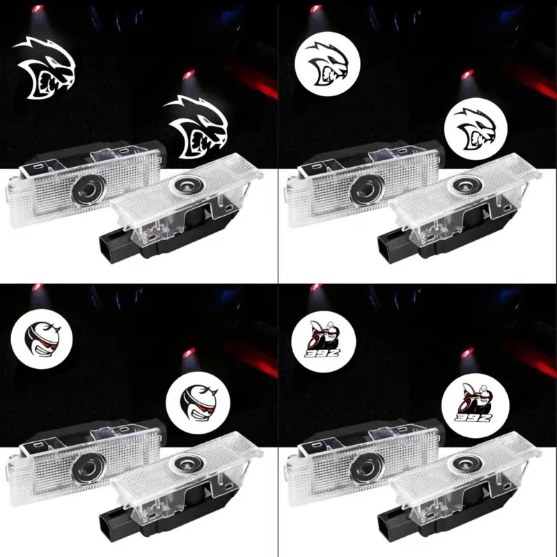 SRT Puddle Lights - 2 Pcs Never Fade Door Light Logo for Challenger Models High LED Output Low Power Consumption No Fade Guarantee America Brand 12V