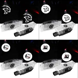 SRT Puddle Lights - 2 Pcs Never Fade Door Light Logo for Challenger Models High LED Output Low Power Consumption No Fade Guarantee America Brand 12V