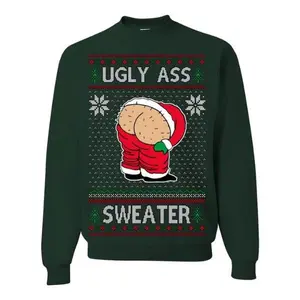 Ugly Ass Sweater Funny Santa Claus Butt Xmas Ugly Christmas Sweatshirt for Men for Women