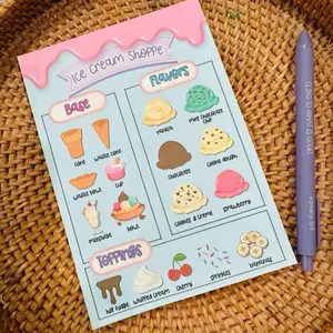 Pretend Play Kids Notepad - Ice Cream Shoppe